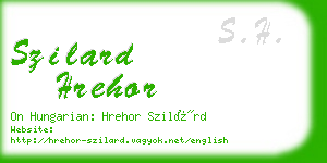 szilard hrehor business card